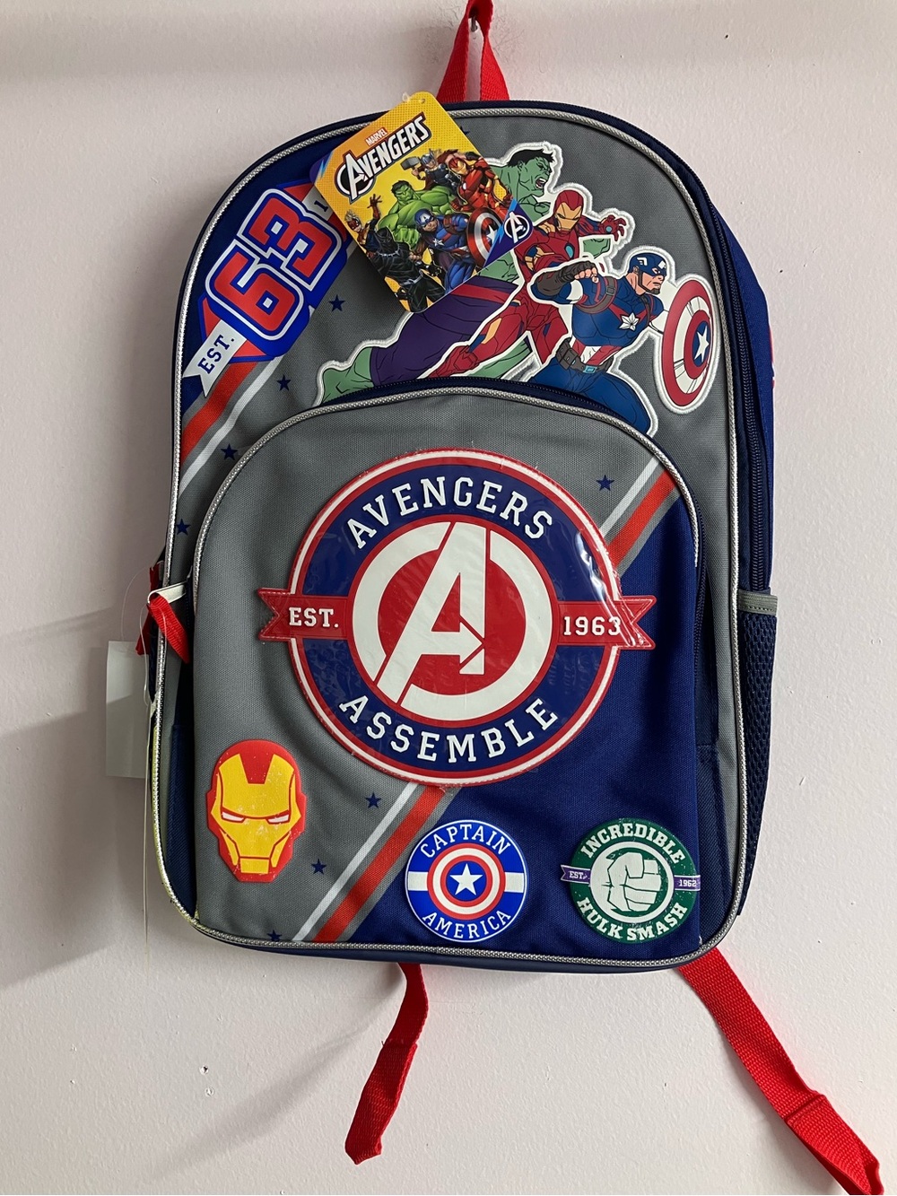 Kid’s Avengers 17” Backpack, NWT, Blue/Gray